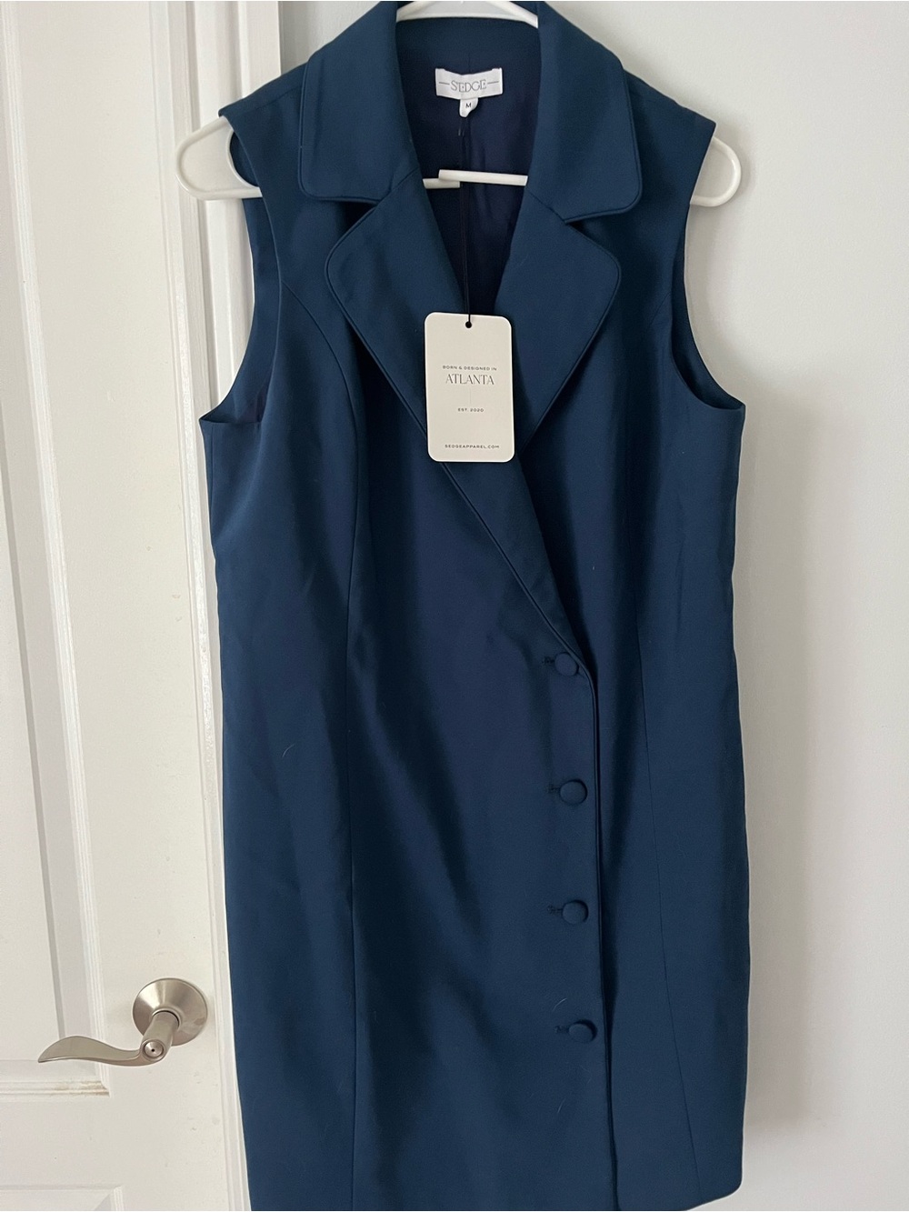 NWT S’edge Atlanta Sleeveless collared Dress in Navy